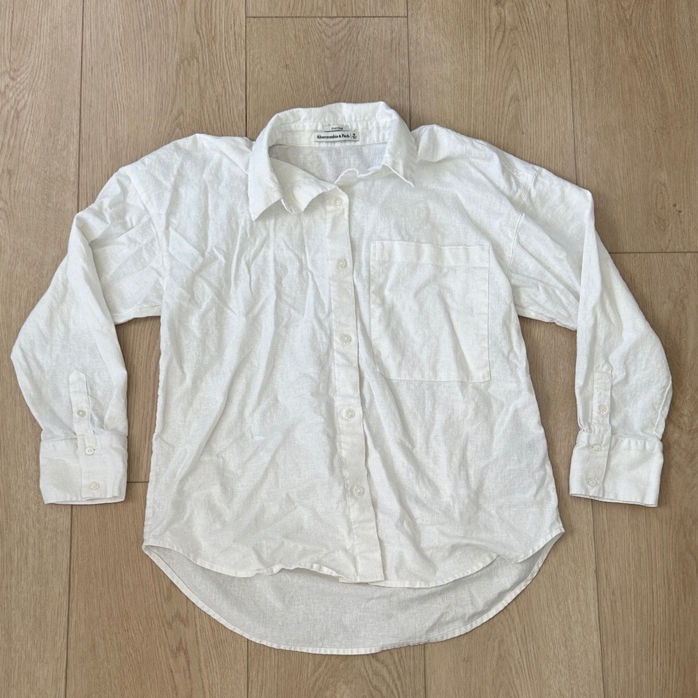 Abercrombie Oversized Linen-Blend Shirt